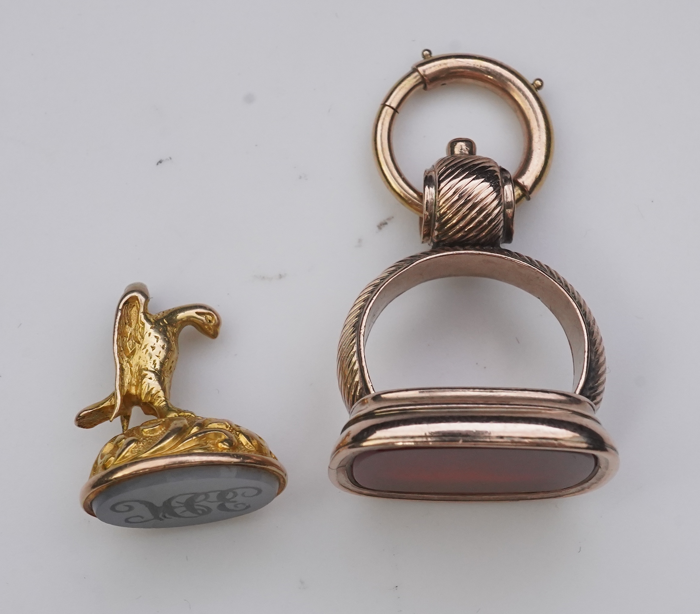 Two Victorian fob seals, 19th century